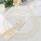 Hioasis 175 Pcs Clear Gold Plastic Plates, Serves 25, for Wedding & Party - Image 6