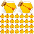 Sunnyray 30 Pcs Glass Honey Jar with Dipper Hexagonal for Party Gift, 100ml by Sunnyray