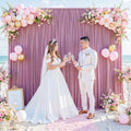 Dusty Pink Backdrop Curtain for Parties Wedding Wrinkle Free Pink Photo Curtains Backdrop Drapes Fabric Decoration for Birthday Party Baby Shower 5ft x 7ft,2 Panels by Tao-GePartyDecorations