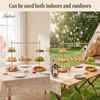 Metal 3 Tier Cupcake Stands Display, Removable Tray with Swing,Gold - Image 5