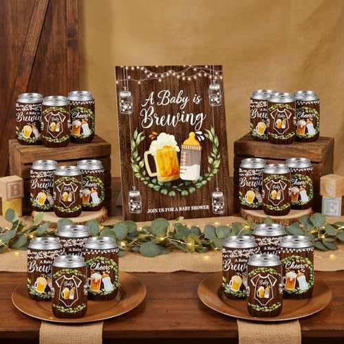 SiliFine 37 Pcs a Baby Is Brewing Diaper Can Coolers Baby Shower Favors - Image 4