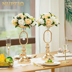 NUPTIO Flower Balls Wedding Table Centerpieces, Peachy Champagne & White - Image 4