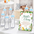 Trelaco 12 Pcs Dinosaur Theme Baby Shower Games Bottle Chug Wooden Sign Set - Image 4