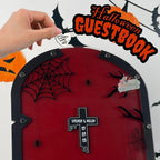 Personalized Gothic Halloween Wedding Guest Book Alternative Tombstone Box - Image 2