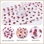 12 Pcs 29x70 Inch Strawberry Shiny Glitter Tulle Table Runner, Blush Pink Lace Strawberry Tablecloth for Cake Birthday Party Wedding Baby Shower Christmas Decorations - Image 3