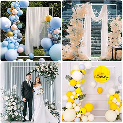 Wokceer Square Backdrop Stand White Metal Wedding Arch Stand 6.6FT x 5.2FT - Image 6