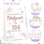 Bibs Bodysuits Baby Shower Game Sign Set Newborn Onesies Feeder Gift Fabric Marker Stencils Kit - Image 3