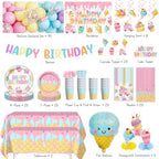 286pcs Fexivo Ice Cream Birthday Party Decorations, All-in-1 Set, 25 Guests - Image 2