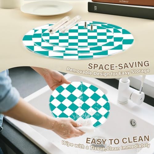 J JOYSAY Chess Checkerboard Grass Green White Print Acrylic Cupcake Stand 3 Tier Dessert Table Display Set Clear Cake Stands for Party Baby Shower Wedding Decorations Easy Assembly Macaron Tower - Image 4