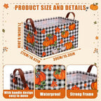 CHENGU 6 Pack Fall Storage Bins Collapsible Autumn Pumpkin Baskets for Home - Image 3