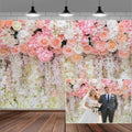 20x10ft Pink Rose Flower Wedding Photography Backdrop Spring Floral Photography Backdrop Valentine's Day Mother's Day Girl Birthday Baby Shower Wedding Bridal Party Banner Photo Booth Props Background by Mtsxfy