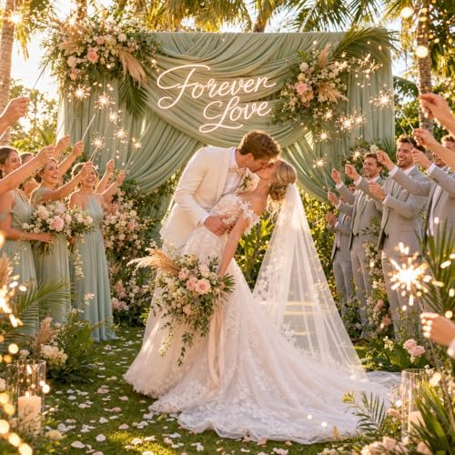 10ft x 10ft Sage Green Backdrop Curtains for Parties, 2 Panels 5ft x 10ft Wrinkle-Free Drapes for Wedding Arch Bridal Shower Engagement Baby Shower Boho Rustic Photography Background - Image 4