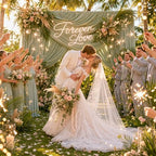 30ft x 10ft Sage Green Backdrop Curtains for Parties, 6 Panels 5ft x 10ft Wrinkle-Free Drapes for Wedding Backdrop Boho Rustic Garden Party Engagement Baby Shower Photography Background - Image 4