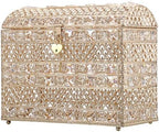 ELLDOO Crystal Wedding Card Box with Heart Lock, Vintage Money Card Box Treasure Chest Style Gold Gift for Wedding Receptions, Centerpiece Decor, Anniversary Keepsake, Gift, Large Size by ELLDOO