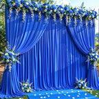 20ft x 10ft Wrinkle Free Royal Blue Wedding Backdrop Curtains for Party Bridal Shower Reception Decorations Royal Blue Fabric Curtain Backdrops Drapes for Photography Baby Shower Birthday Background - Image 2