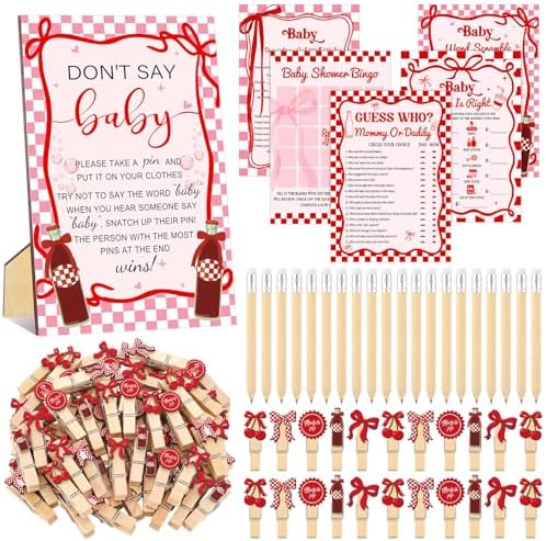 Patelai 321 Pcs Baby Shower Games Supplies, She's Ready to Pop by Patelai