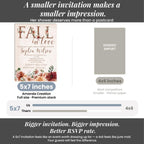 Amanda Creation Fall in Love Bridal Shower Invitations, 20 Personalized 5x7 Rustic Autumn Floral Cards with Envelopes - Image 7