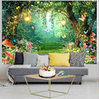 Enchanted Fairytale Forest Backdrop for Photography Fairy Tale Wonderland Garden Backdrops for Photoshoot, Mushroom Butterfly Woodland Party Decorations Photo Booth Studio Props Backdrops 10X8FT - Image 2