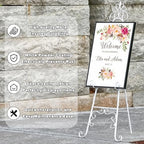 59" H Metal White Large Adjustable Easel Stand for Wedding Sign - Image 6