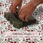Ridhi Garnet Red Hand Block Print Cotton Rectangle Tablecloth 160" x 72" inches Reusable Table Cover Decorative Everyday Use for Dining Room, Farmhouse, Home Gift for Spring, Mother's Day - Image 4