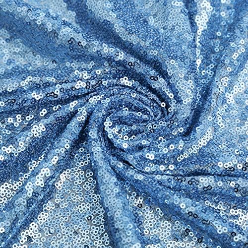 Baby Blue Glitter Sequin Backdrop Curtains 6ftx8ft Photo Drapes - Image 4