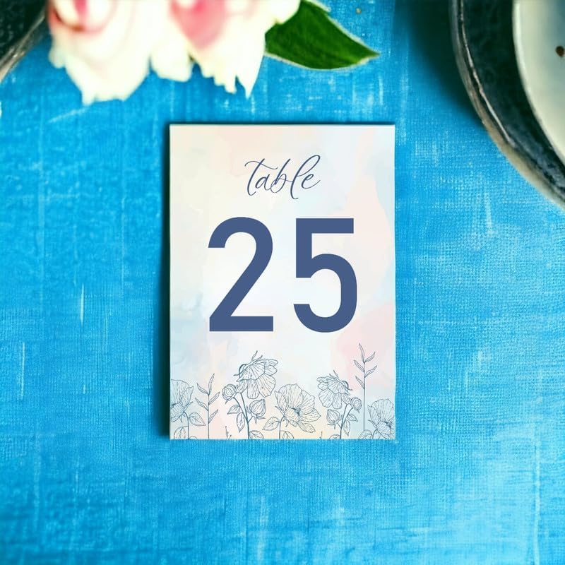 ANANYA FASHION & CRAFTS HUB Flower Background Wedding Table Number Cardss 1-100 Double Sided With Head Table For Reception Event Party Baby Shower Birthday 5x7 Inch - Image 2