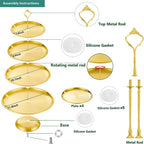 4 Tier Stainless Steel Cupcake Stand, Gold Metal Serving Tray Cake Holder Cake Display Stand for Holiday Dessert Table Decorations Birthday Party Wedding - Image 2