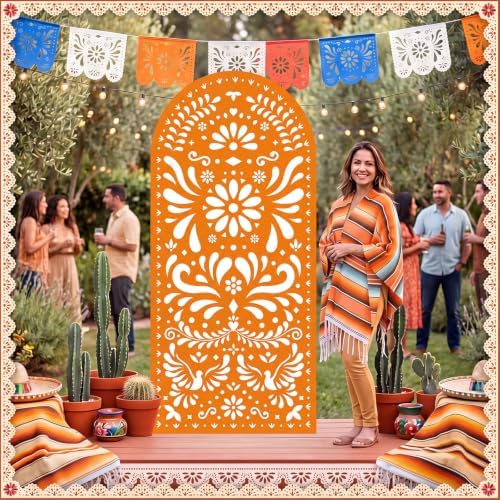 Gerrii 6 ft Cielito Lindo Arch Backdrop, All-in-one Stand up, Orange - Image 6