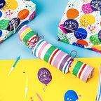 WRAPAHOLIC 30 Inch Jumbo Reversible Birthday Wrapping Paper - 30 Inch x 100 Feet Jumbo Roll - Colorful Balloon with Confetti Design for Birthday, Baby Shower - Image 5