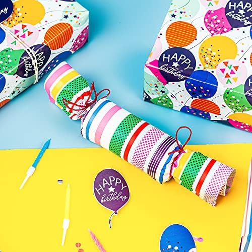 WRAPAHOLIC 30 Inch Jumbo Reversible Birthday Wrapping Paper - 30 Inch x 100 Feet Jumbo Roll - Colorful Balloon with Confetti Design for Birthday, Baby Shower - Image 5