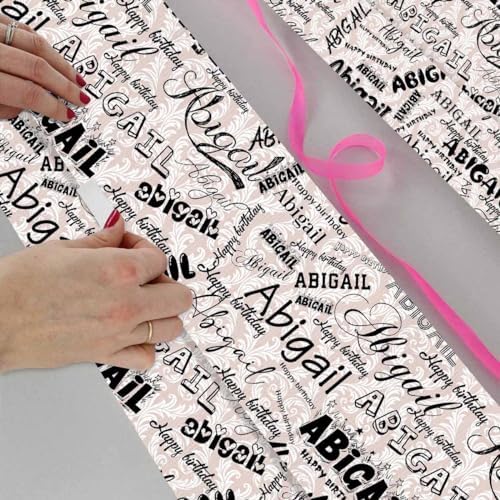 AOFUN Wrapping Paper Roll with Printed Name Wrapping Paper Roll with Printed Name Birthday Wrapping Funny Christmas Wrapping Paper Christmas Gift Wrapping 5 Rolls 58" x 23" - Image 4