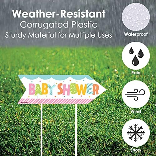 Big Dot of Happiness Colorful Baby Shower - Gender Neutral Party Sign Arrow - Double Sided Directional Yard Signs - Set of 2 - Image 3