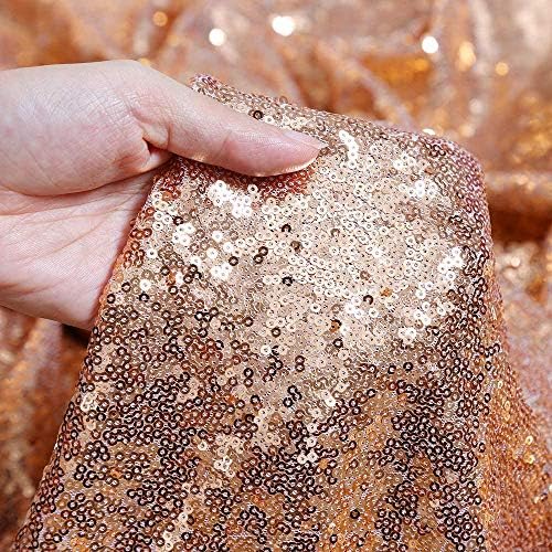 Poise3EHome Rose Gold Sequin Backdrop Curtains,4 Panels 2FTx8FT Glitter Background for Party Birthday Party Baby Shower Wedding Christmas Thanksgiving Halloween Holiday Festival Decor - Image 5