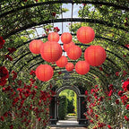 Quasimoon PaperLanternStore.com Ultimate 20-Piece Red Paper Lantern Party Pack - Assorted Sizes of 6, 8, 10, 12 Inch (5 Round Lanterns Each) for Weddings, Birthday, Events and Decor - Image 4