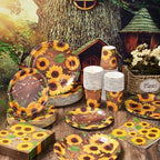 Ziliny Sunflower Party Decorations, Paper Plates Napkins Cups Serve 50 - Image 3