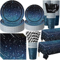 Funnymoom 452 Pcs Galaxy Party Decorations for 50, Starry Night Theme Paper Plates Napkins Cups Tablecloth Cutlery Straws for Outer Space Theme Birthday Bridal Baby Shower Party Decorations Supplies by Funnymoom
