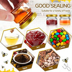 50 Pcs 1oz Small Glass Jars with Lids Mini Honey Jars with Wood Dipper, Bee Charms, Golden Gift Bags, Jutes, and Tags with Golden Lids for Baby Shower, Wedding, and Party Favors - Image 3