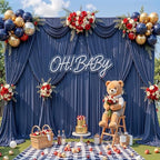 40x12ft Navy Blue Backdrop Curtains for Parties Wrinkle Free Fabric Backdrop Curtain Birthday Photo Drapes Backdrop for Wedding Baby Shower Bridal Photo Shoot Photography Back Drop 8 Panels 5x12FT - Image 4