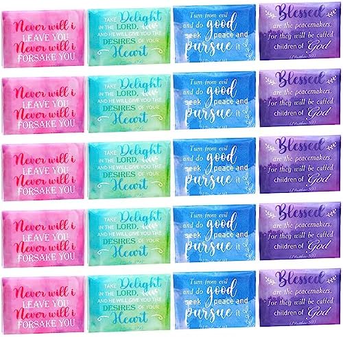 PerKoop 100 Pack Pocket Tissues Travel Slim Packs Small Facial Tissues Wallet Size Toilet Paper for Travel Guest Wedding Supplies, 4 Styles(Inspirational Watercolor) by PerKoop