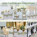 50 Pack Sage Green Chair Sashes, Chair Bands for Folding Chairs, Chair Ties Bows with Buckle Slider for Wedding Party Banquet Decoration - Image 6