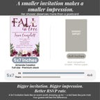 Amanda Creation Fall in Love Bridal Shower Invitations, 20 Personalized 5x7 Purple Bridal Shower Invitations with Envelopes, Purple Peony Autumn Design - Image 7