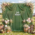 10 x 10ft Forest Green Backdrop Curtains, Green Wrinkle Free Draping Fabric Wedding Birthday Baby Bridal Shower Graduation Party Drapes for Backdrop Photography Photo Booth Background Decoration by HBBMAGIC