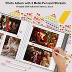 Zesthouse Photo Album Self Adhesive Pages, 60 Pages Magnetic Scrapbook Albums with Sticky Page, Photos Album Holds 8x10 & 5X7 & 4x6 & 6x8 & 3x5, Large Picture Book Ideal Gift for Family Wedding Baby - Image 4