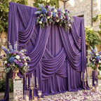 20ftx15ft Purple Backdrop Curtains for Parties, Wrinkle Free Polyester Purple Photo Backdrop Drapes 4 Panels 15 ft Long Back Drop Cloth for Wedding Birthday Photography Background Party by Htper