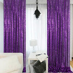 ShinyBeauty Sequin Backdrop Curtains 4 Panels 8ft Gold Purple - Image 4
