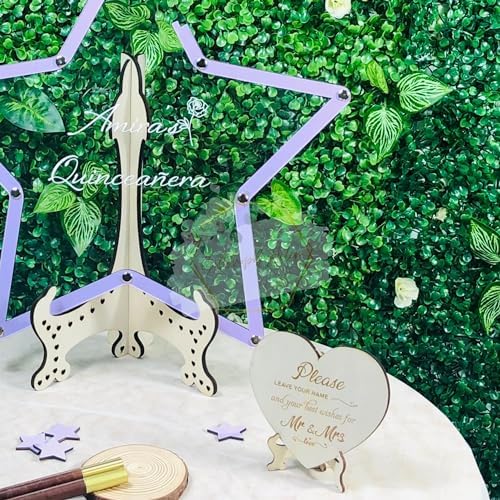 Quinceanera Sweet 16 Guest Book Alternative, Wooden Drop Heart Frame - Image 3