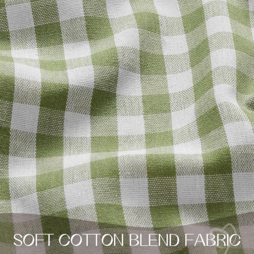 Romanstile Gingham Ruffled Tablecloth Rectangle, 60 x 84 Inch, Sage Green - Image 5