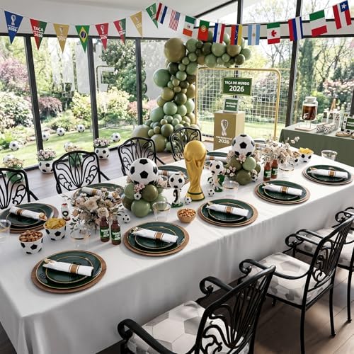 KIRE 350PCS Green and Gold Plates - Plastic Dinnerware Set for Christmas - Image 6