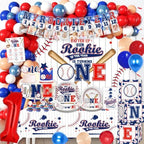 cocomigo Rookie Year 1st Birthday Decorations, All-in-One Set for 24 Guests by cocomigoPartyHome