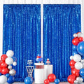 Navy Blue Sequin Backdrop 2 Pcs 5FTx10FT Glitter Backdrop Curtains Birthday Party Decoration Photography Backgrounds Fabric Backdrop by SoarDream